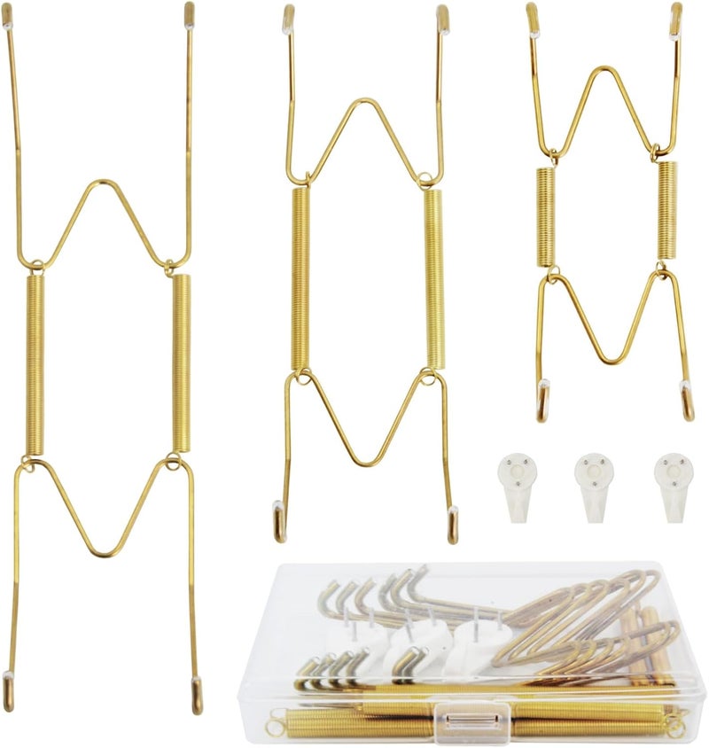 KAHIT 4/6/8 Inch Plate Hangers for The Wall Plate Hangers 3 Pack Plate Wall Hangers for Display Invisible Decorative Plate Hooks for Hanging Stainless Steel - Image 1